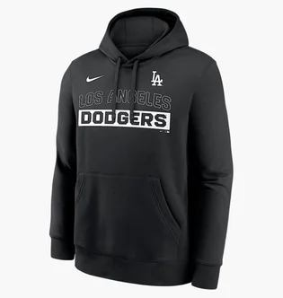 Худи мужское Nike Los Angeles Dodgers Club Black NKDK00ALD-2VW