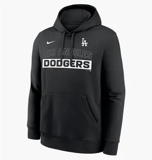 Худи мужское Nike Los Angeles Dodgers Club Black NKDK00ALD-2VW