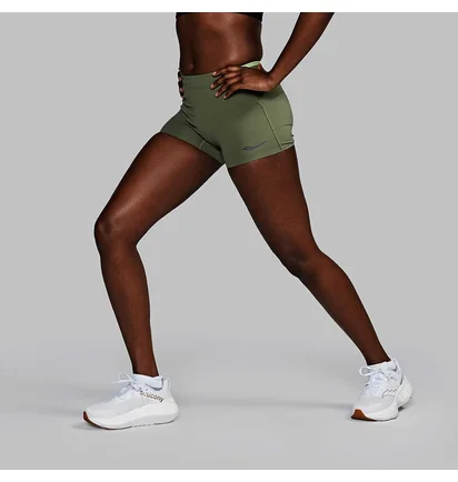 Шорты женские Saucony Endorphin Hot Short Olive SAW800496-OV