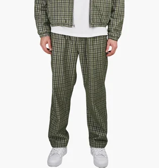 Штаны мужские OBEY Fubar Pleated Plaid Cord Pant Green 142020220-KBG