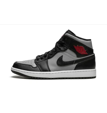 Кроссовки мужские Air Jordan 1 Mid Black/Grey 554724-096
