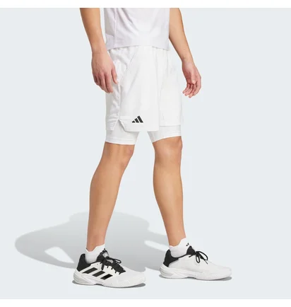 Шорты мужские Adidas Tennis Pro Aeroready Shorts And Inner Shorts White IS8097