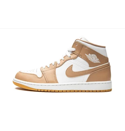 Кроссовки мужские Air Jordan 1 Mid White/Brown 554724-271