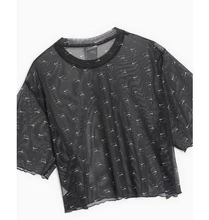 Футболка жіноча Nike Air Printed Mesh Short Sleeve Crop Top Black DV8245-010