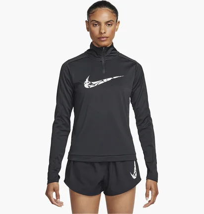 Лонгслів жіночий Nike Camada 1/4 Dri-Fit Swoosh Black FN2636-010