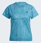 Футболка женская Adidas Run Icons 3 Bar Logo Allover Print Running Light Blue IL1744