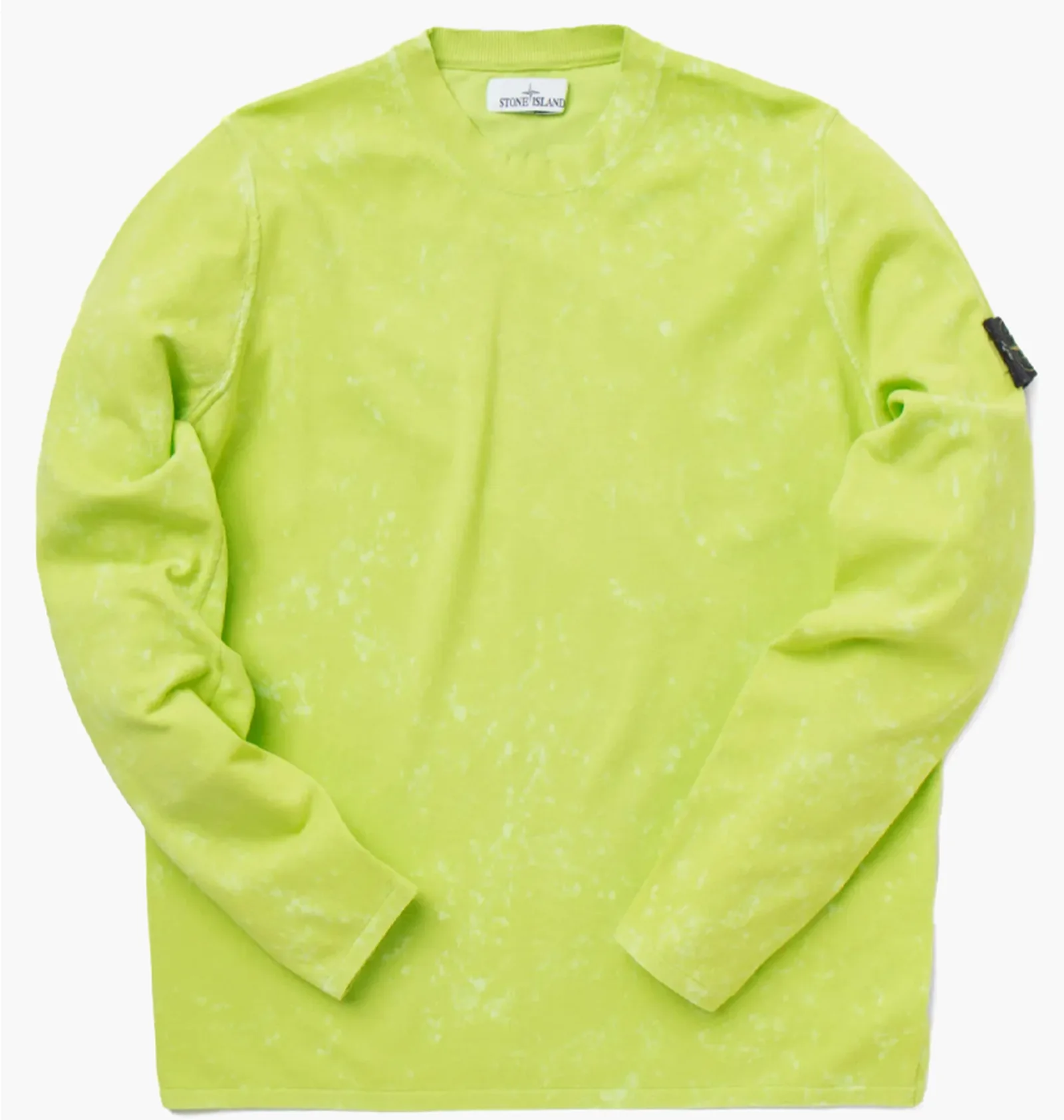 ᐉ Лонгслив мужской Stone Island Cotton Tye Dye Jumper Lime Green