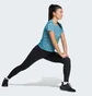 Футболка женская Adidas Run Icons 3 Bar Logo Allover Print Running Light Blue IL1744