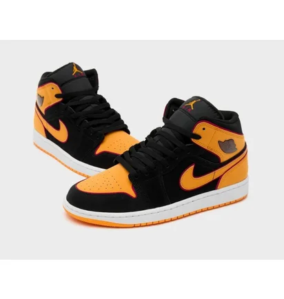 Кросівки чоловічі Air Jordan Air 1 Mid Black/Orange FJ4923-008