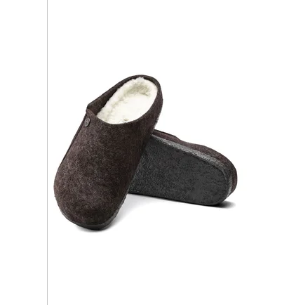 Тапочки жіночі Birkenstock Zermatt Shearling Wool Felt Slippers Brown 1016571
