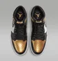 Кроссовки мужские Air Jordan 1 Retro High Golf Patent Gold Toe Black/Gold DQ0660-002