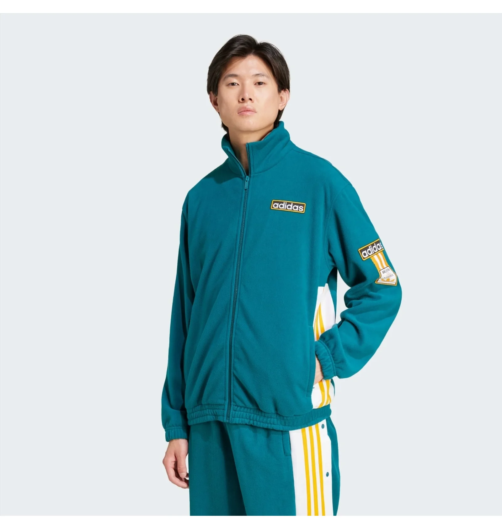 adidas オリーブ バスケットジャージ ᐉ Олимпийка мужская Adidas Polar Fleece Adibreak Turquoise IW5815