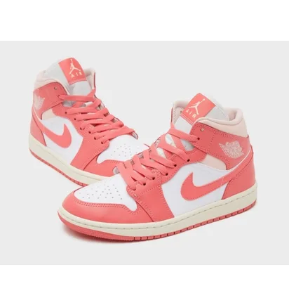 Кросівки жіночі Air Jordan 1 Mid Pink/White BQ6472-186