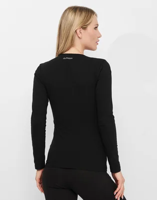 Лонгслів жіночий Kappa Manica Lunga Girocollo Black K2601-NERO
