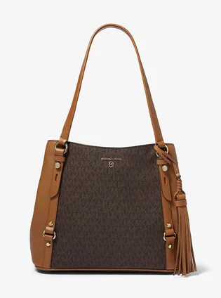 Сумка жіноча Michael Kors Carrie Large Logo Shoulder Bag Brown 30F0G1AE3B-BRN-ACORN-23615