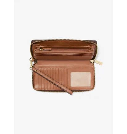 Гаманець жіночий Michael Kors Jet Set Travel Large Logo Continental Wristlet Brown 35F8GTVT3B-BROWN-101445