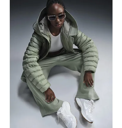 Пуховик жіночий Nike Sportswear Swoosh Puffer Primaloft®Therma-Fit Oversized Hooded Jacket Green FB8729-370