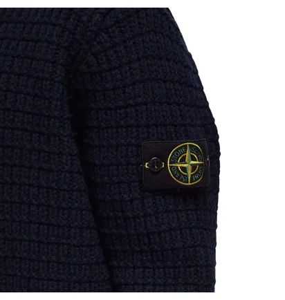 Кофта мужская Stone Island Wool Check Stitch Sweater Blue 8115537D5-V0020