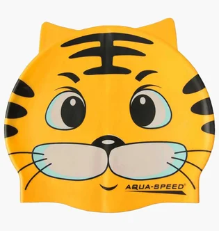 Шапочка для плавания детская Aqua speed Zoo Cat 5529 Yellow 115-CAT