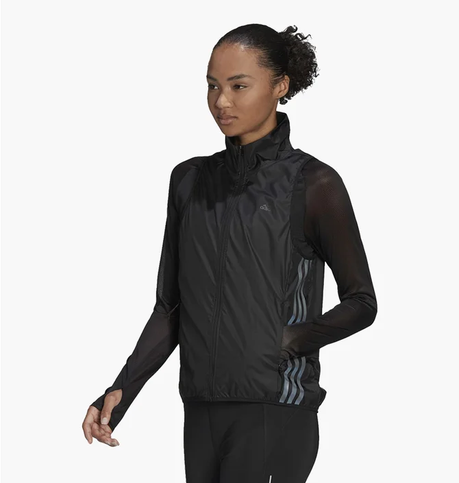 Жилетка жіноча Adidas Run Icon 3-Stripes Running Wind Vest Black H56805