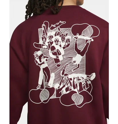 Свитшот унисекс Nike Sb Skate Like A Girl Fleece Skate Crew Bordo DQ7306-638