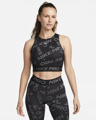 Топ жіночий Nike Pro Dri-Fit Crop Printed Tank Top Black FB5500-010