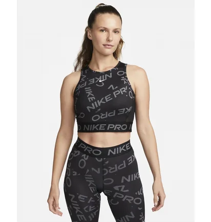 Топ женский Nike Pro Dri-Fit Crop Printed Tank Top Black FB5500-010