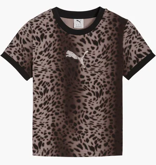 Футболка жіноча Puma Ess Graphics Leo Luxe Slim Black/Brown 634562-01