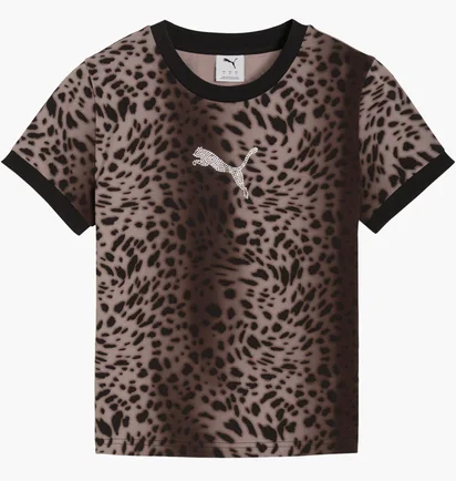 Футболка жіноча Puma Ess Graphics Leo Luxe Slim Black/Brown 634562-01