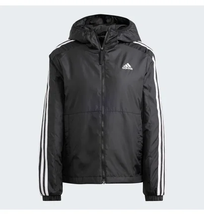 Куртка женская Adidas Essentials 3-Stripes Insulated Hooded Jacket Black IN3288