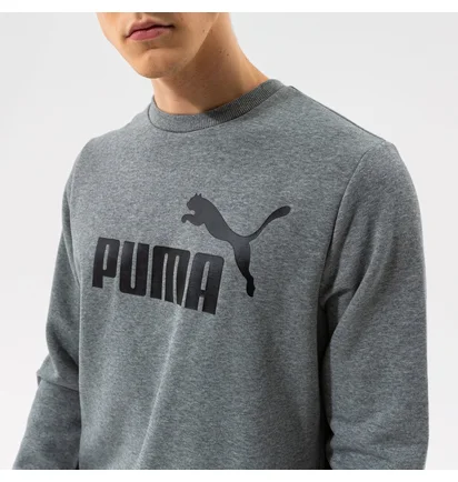 Свитшот мужской Puma Ess Big Logo Crew Fl - Medium Gray Heather Grey 58667803