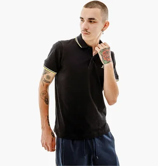Поло мужское AUSTRALIAN 2-Stripe Pique Polo S-Fit Black LSUPO0004-003A