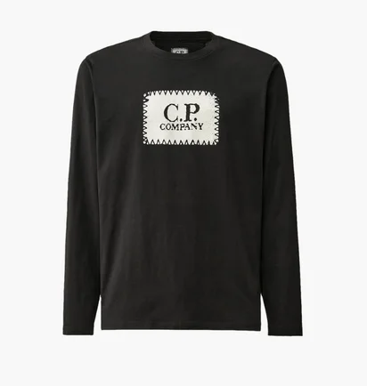 Лонгслів чоловічий C.P. Company Box Logo Black 16CMTS265A-005100W