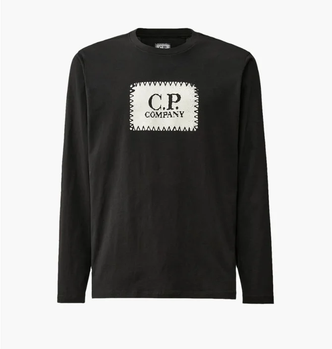 Лонгслів чоловічий C.P. Company Box Logo Black 16CMTS265A-005100W