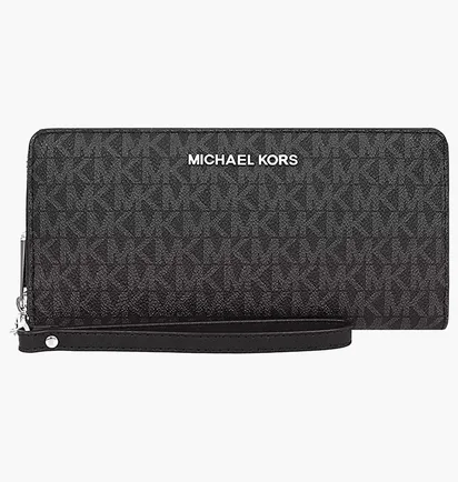 Гаманець жіночий Michael Kors Jet Set Travel Monogram Continental Leather Wallet Black 35H8STVT3B-BLACK-66206
