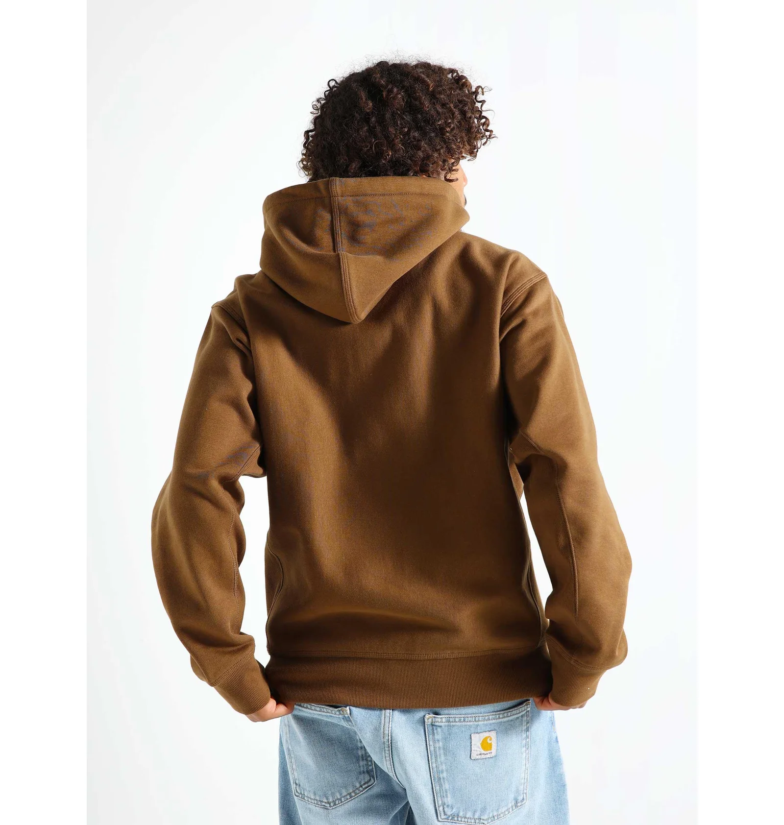 ᐉ Худи мужское Carhartt Hooded American Script Sweat Lumber Brown