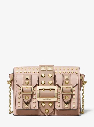 Сумка жіноча Michael Kors Hayden Medium Studded Two-Tone Saffiano Leather Messenger Bag Beige 30S0G0YM8T-SFTPINK-FAWN-47073