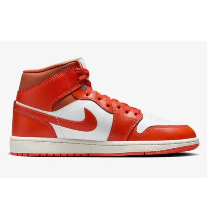 Кроссовки женские Air Jordan 1 Mid Orange/White BQ6472-108