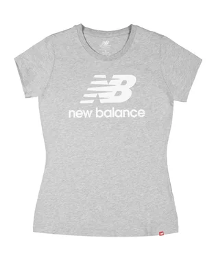 Футболка женская New Balance Ess Stacked Logo Grey WT91546AG