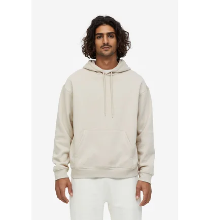 Худи мужские H&M Relaxed Fit Hoodie Beige 970819060
