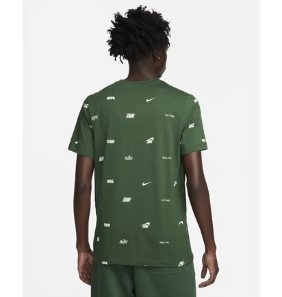 Футболка мужская Nike Club Allover Print T-Shirt Green FD1279-323