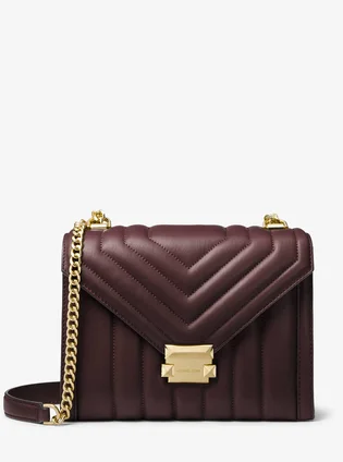 Сумка жіноча Michael Kors Whitney Large Quilted Leather Convertible Shoulder Bag Bordo 30F8GXIL3T-BAROLO-7835