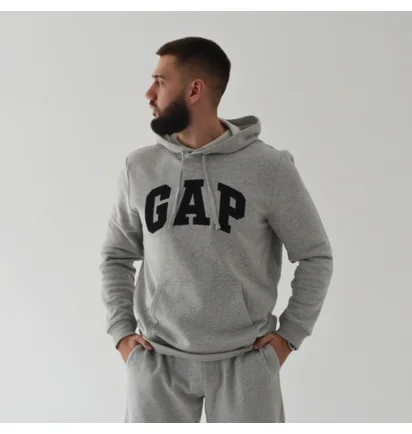 Худі чоловіче Gap Logo Hoodie Light Heather Grey 510981021