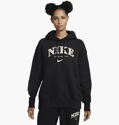 Худи женское Nike Sportswear Oversized Fleece Pullover Hoodie Black FB9958-010