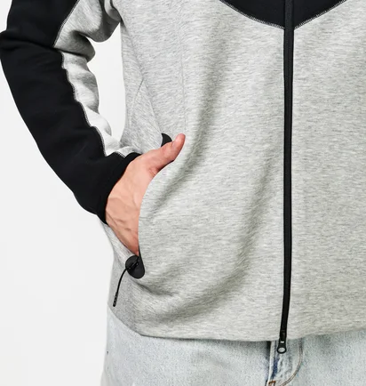 Толстовка чоловіча Nike Sportswear Tech Fleece Windrunner Full-Zip Hoodie Black/White FB7921-064