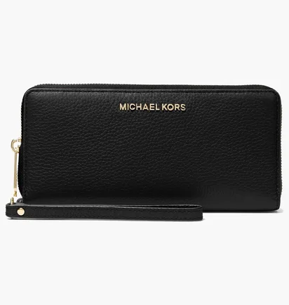 Гаманець жіночий Michael Kors Jet Set Travel Large Pebbled Leather Wristlet Black 35T7GTVE7L-BLACK-46076