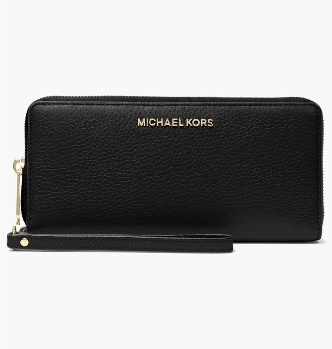 Гаманець жіночий Michael Kors Jet Set Travel Large Pebbled Leather Wristlet Black 35T7GTVE7L-BLACK-46076
