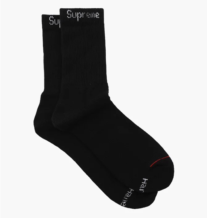 Шкарпетки унісекс Supreme X Hanes Crew Socks Black 99HAA26-BLACK