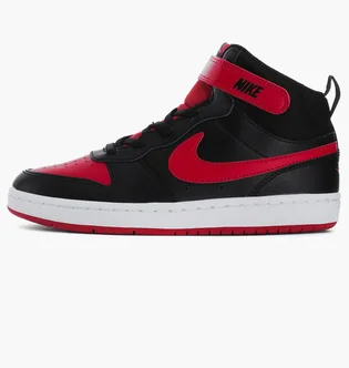 Кроссовки детские Nike Court Borough Mid 2 (Gs) Black/Red Cd7782-003