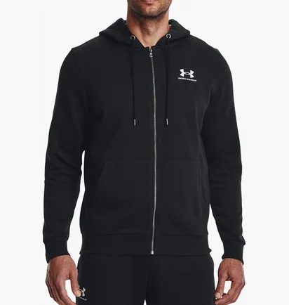 Толстовка мужская Under Armour Essential Fleece Fz Hood-Blk Black 1373881-001